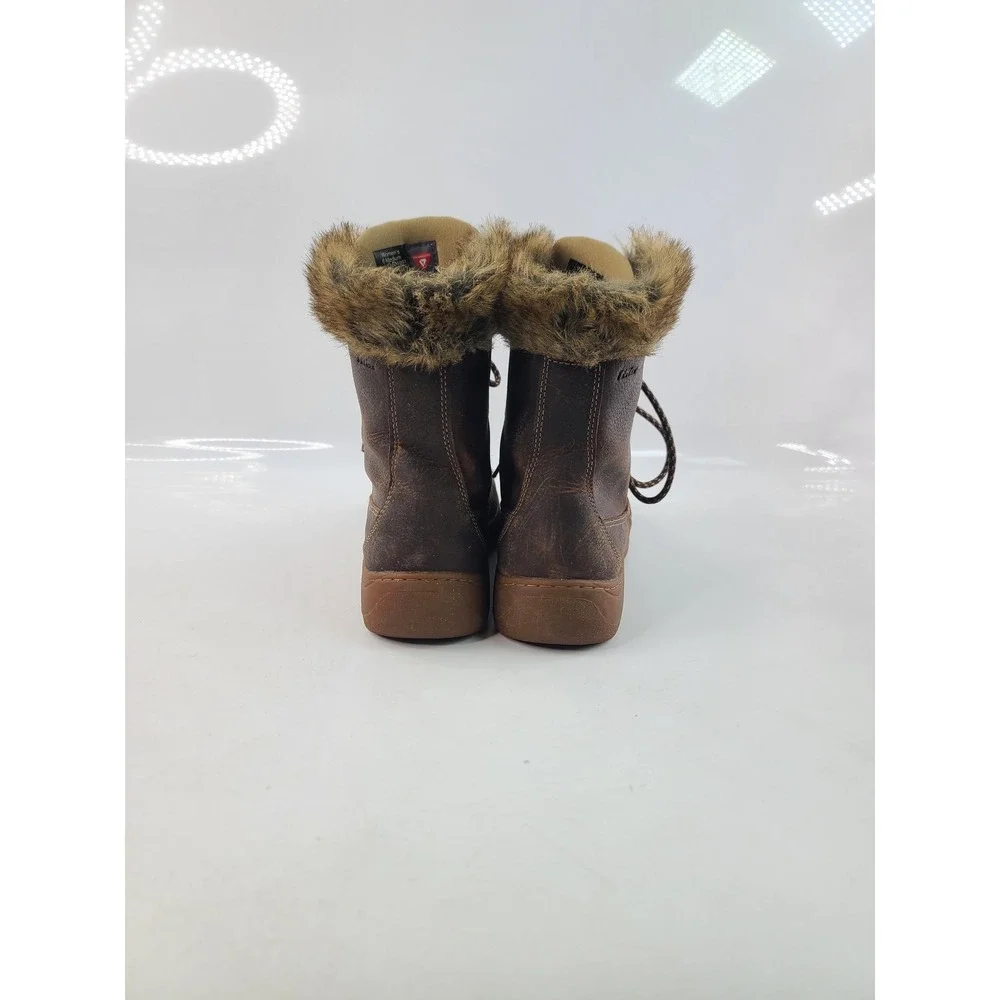 L.L.Bean Solid Lace Up Round Toe Winter Boots / Snow Boots Women's Size 6M Brown